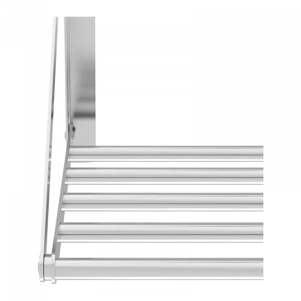 Mensola professionale pieghevole da muro con barre 80 x 45 cm 40 kg inox 14_0001571