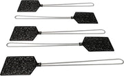 Set a 5 pezzi schiaccia mosche metallo nero - schiaccia mosche per insetti come zanzare e mosche.