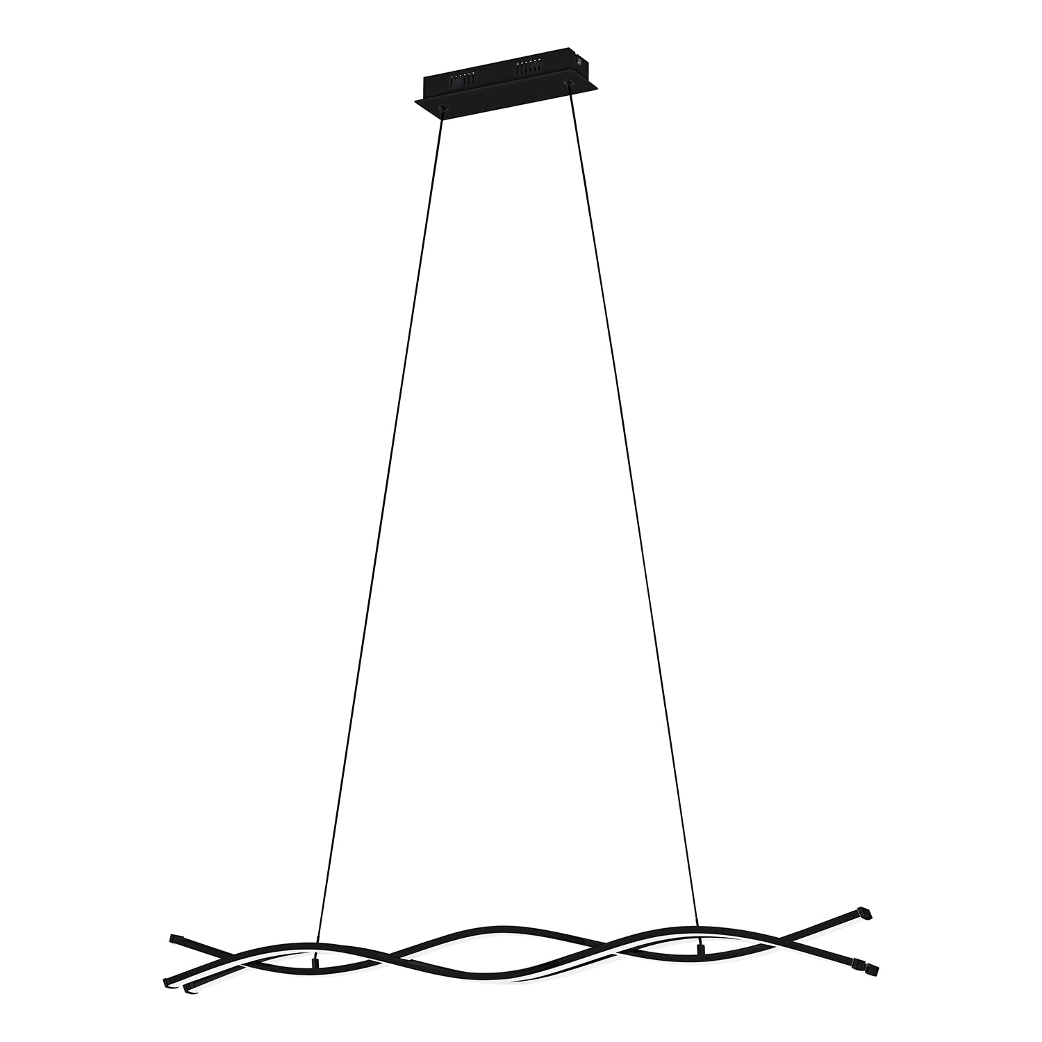 Lampadario A Sospensione Moderno Lasana 3 Acciaio Nero 1 Luce Led 33W 4500Lm
