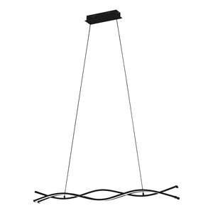 Lampadario A Sospensione Moderno Lasana 3 Acciaio Nero 1 Luce Led 33W 4500Lm