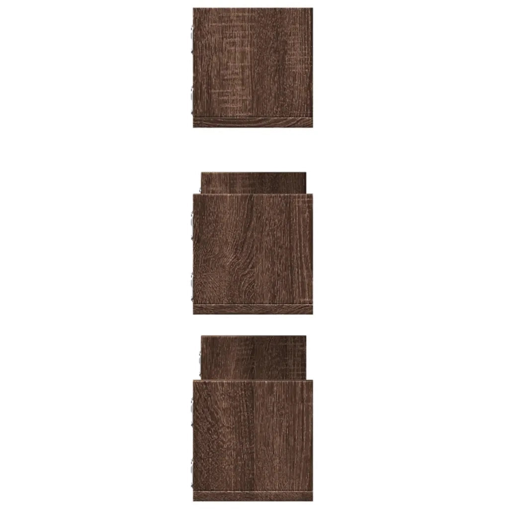 Mensole da Parete 3pz Rovere Marrone 58x18x18 cm in Truciolato