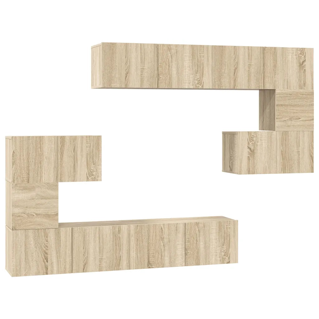 Set Mobili Porta TV 8pz Rovere Sonoma in Legno Multistrato 3079038