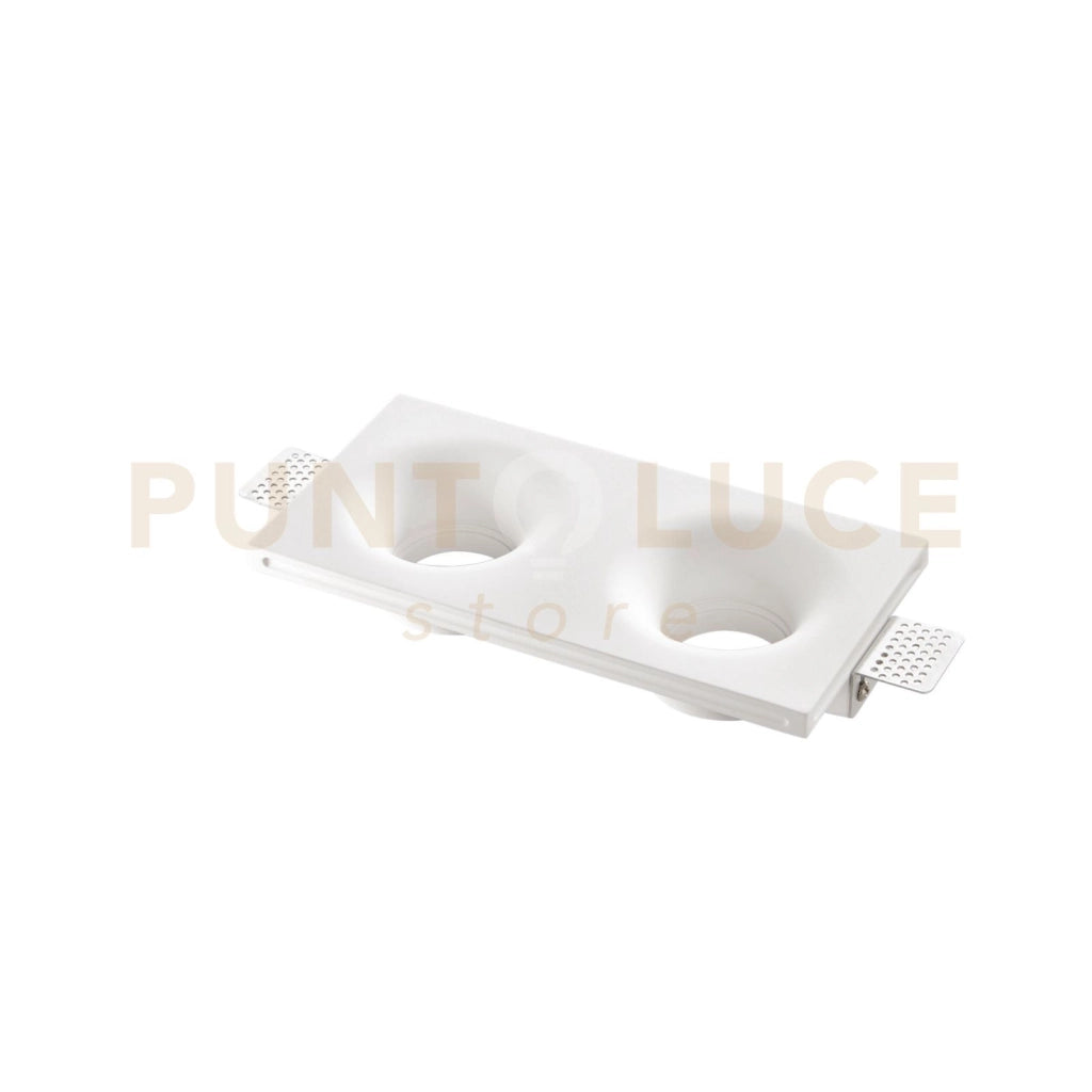 INCASSO SENSO BIANCO 2 LUCI ATTACCO GU10 24X12X4CM IN GESSO VERNICIABILE