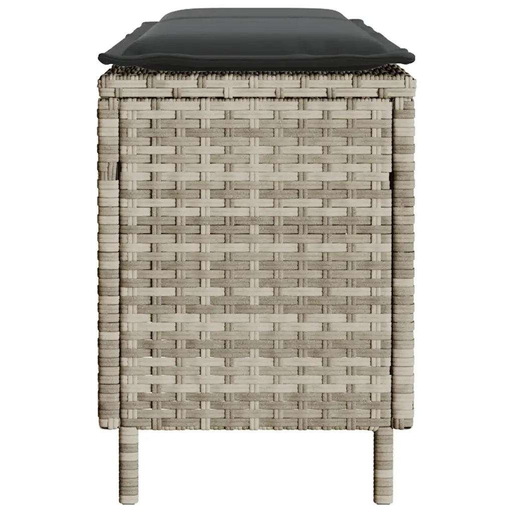 Panca da Giardino con Cuscino 110x30x40,5 cm in Polyrattan