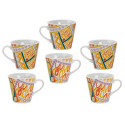 Set 6 Tazzine Tazze Caffe' in Ceramica Senales Senza Piattini