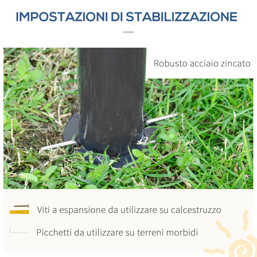 EasyComfort Gazebo da Giardino 3x3m in Acciaio con Doppio Tettuccio e Tende, Beige e Grigio