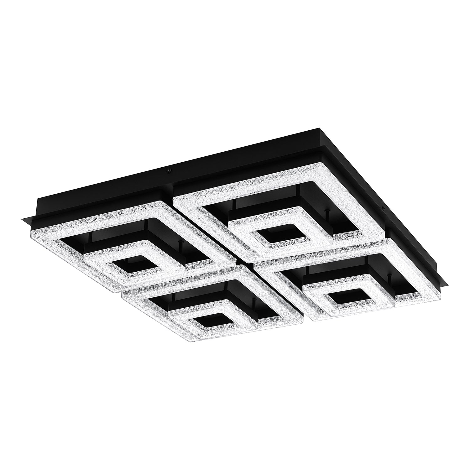 Plafoniera Moderna Fradelo 1 Acciaio Nero Luce Led Integrato 46,5W