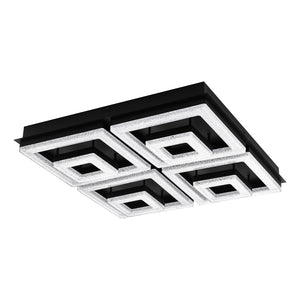 Plafoniera Moderna Fradelo 1 Acciaio Nero Luce Led Integrato 46,5W