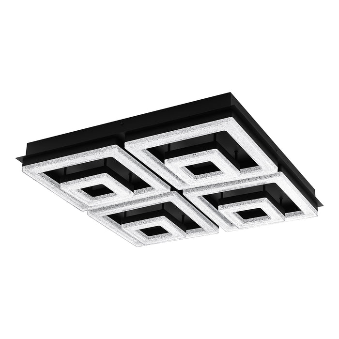 Plafoniera Moderna Fradelo 1 Acciaio Nero Luce Led Integrato 46,5W