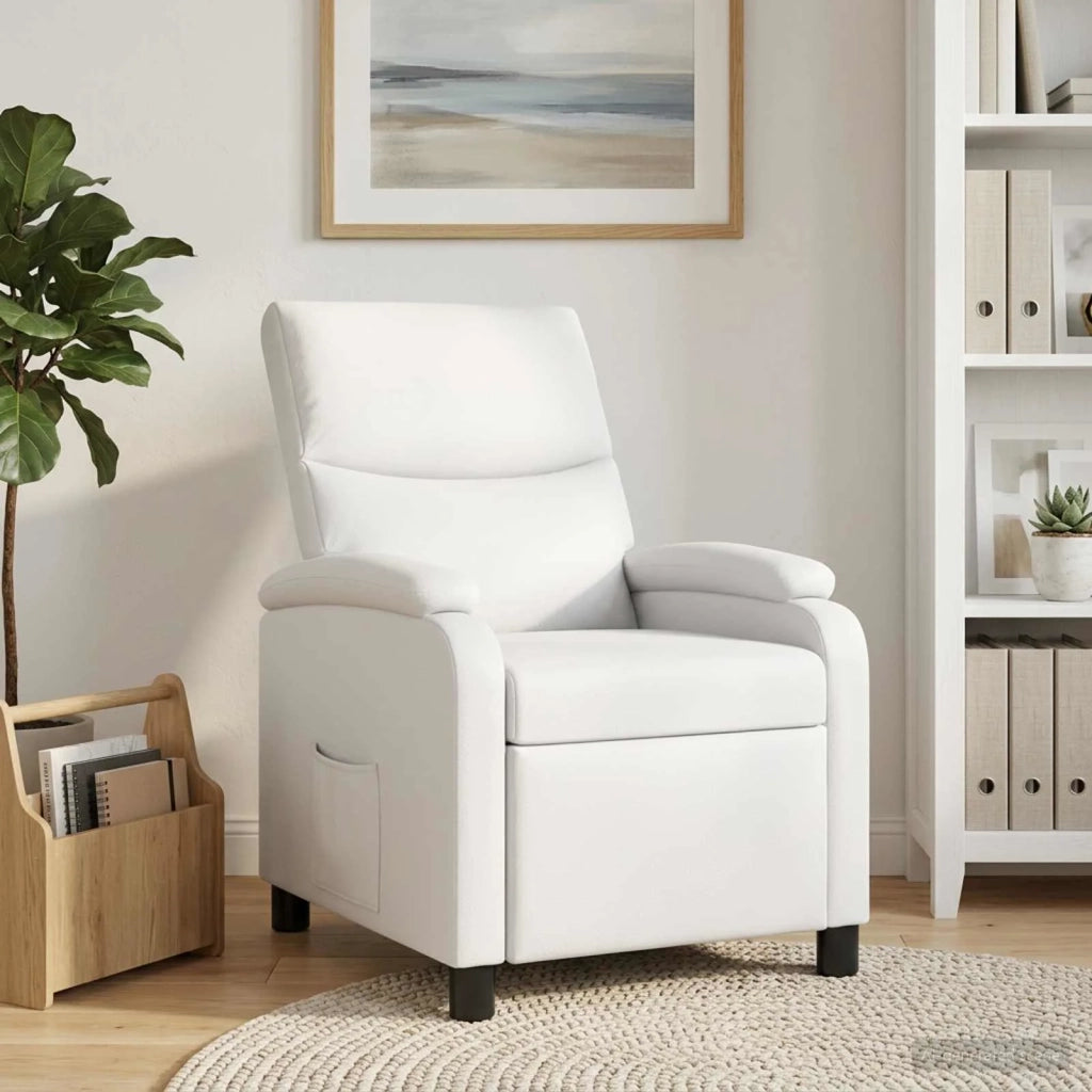 Divano Sedia-Poltrona reclinabile Bianco Similpelle 670309