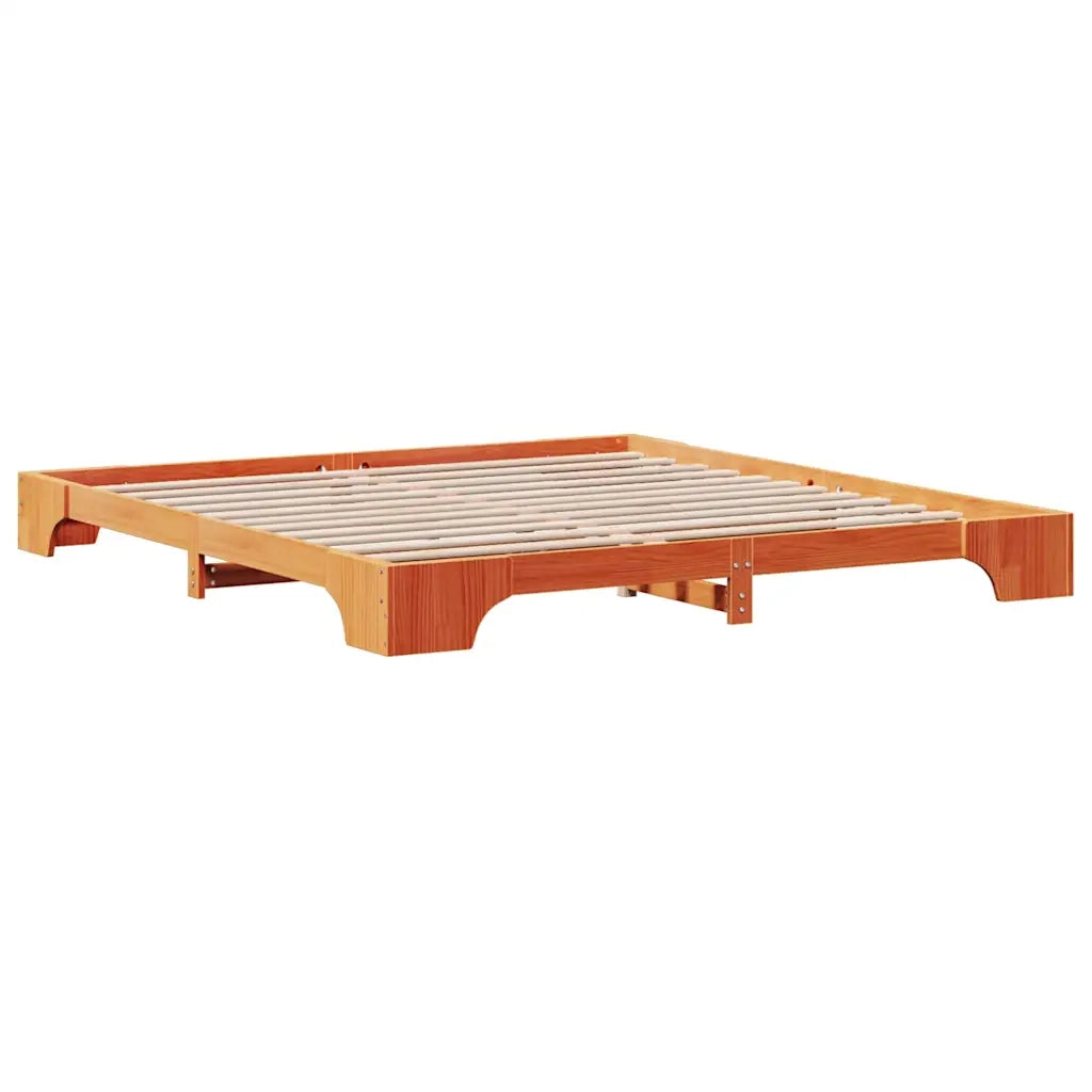 Struttura del letto Marrone cerato 200 x 200 cm Pino massello 872850