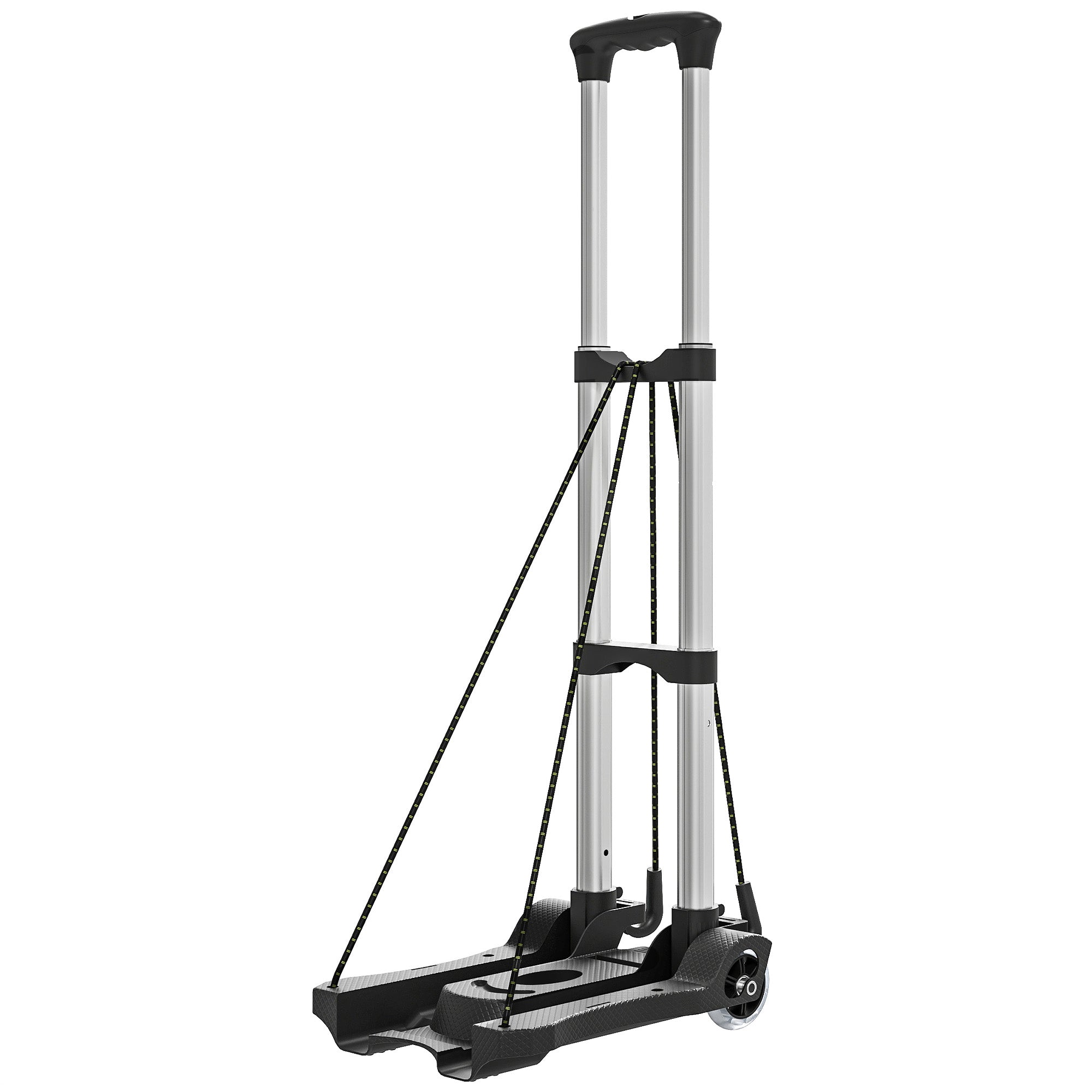 Carrello Portapacchi Pieghevole 40kg Maniglia Telescopica in Alluminio e Plastica Nero
