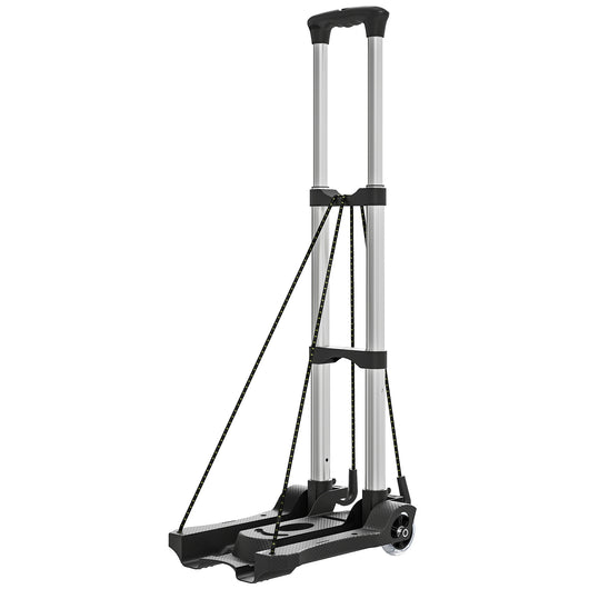 Carrello Portapacchi Pieghevole 40kg Maniglia Telescopica in Alluminio e Plastica Nero