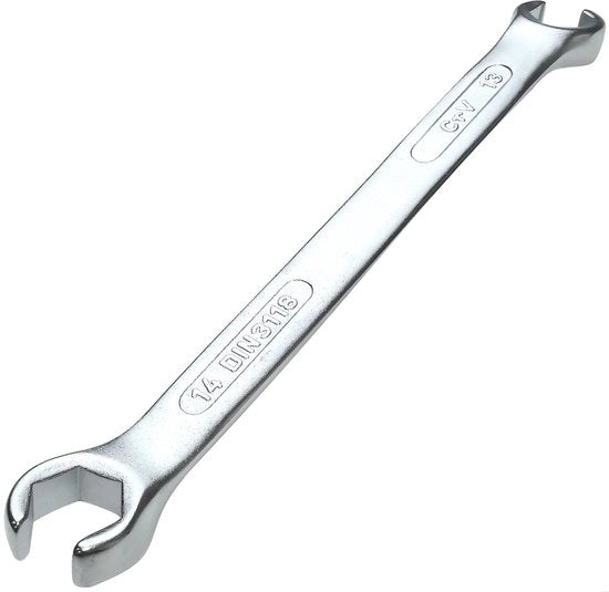 Serratura a chiave piana 13x14mm - Chiave a serratura aperta - Acciaio - DIN 3118 - Manico ergonomico - Grip migliorato - Attrezzo professionale - Chiave inglese a serratura