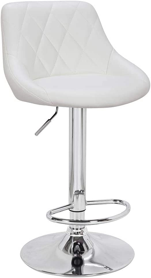 Set 2 Sgabelli Cucina Seduta Pelle Imbottita Sgabello Girevole Casa Bar Bianco