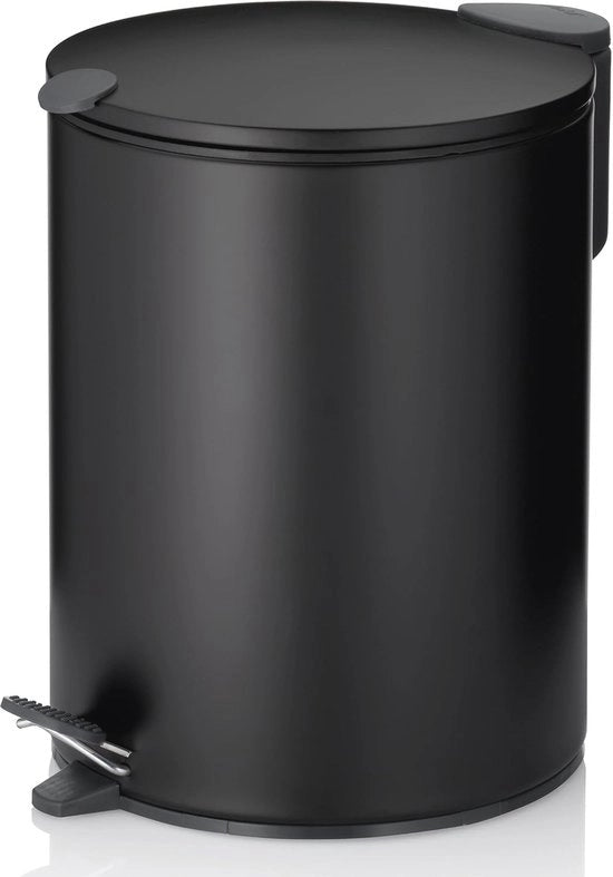 Emmer in Cosmetica Mat Nera 5L con Coperchio Silenzioso e Emme Interno per la Bagno