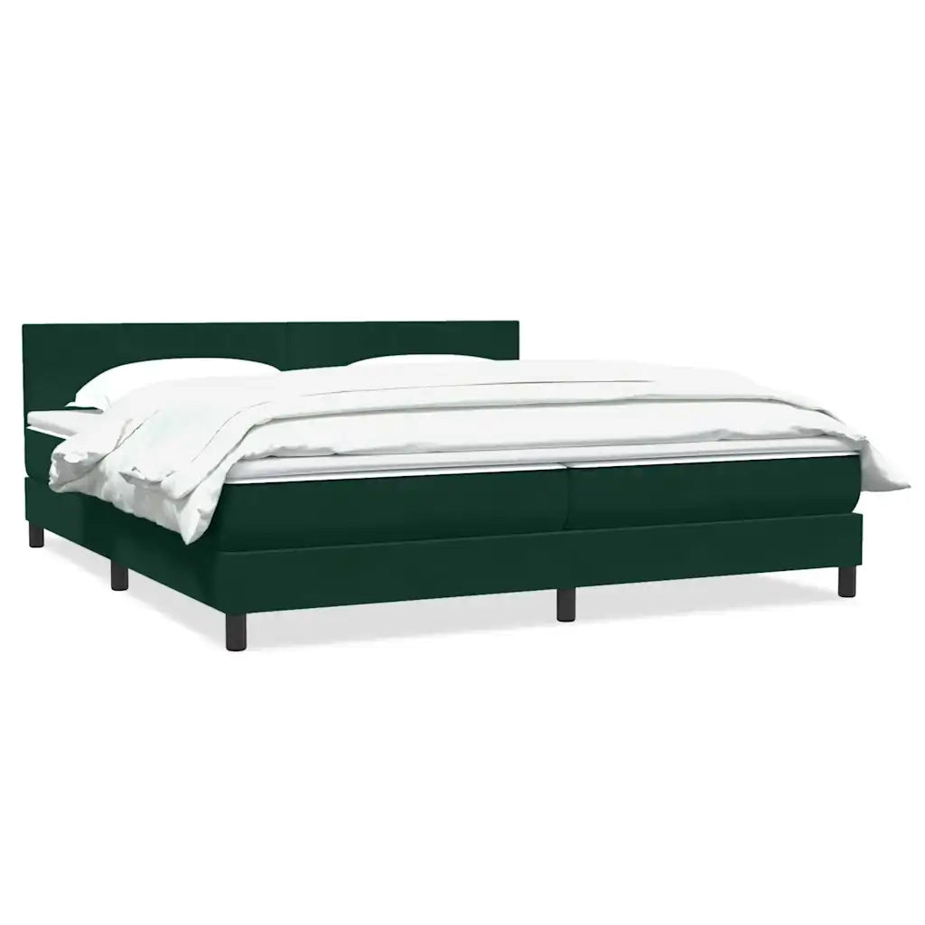 Giroletto a Molle con Materasso Verde Scuro 180x220 cm Velluto 3316080