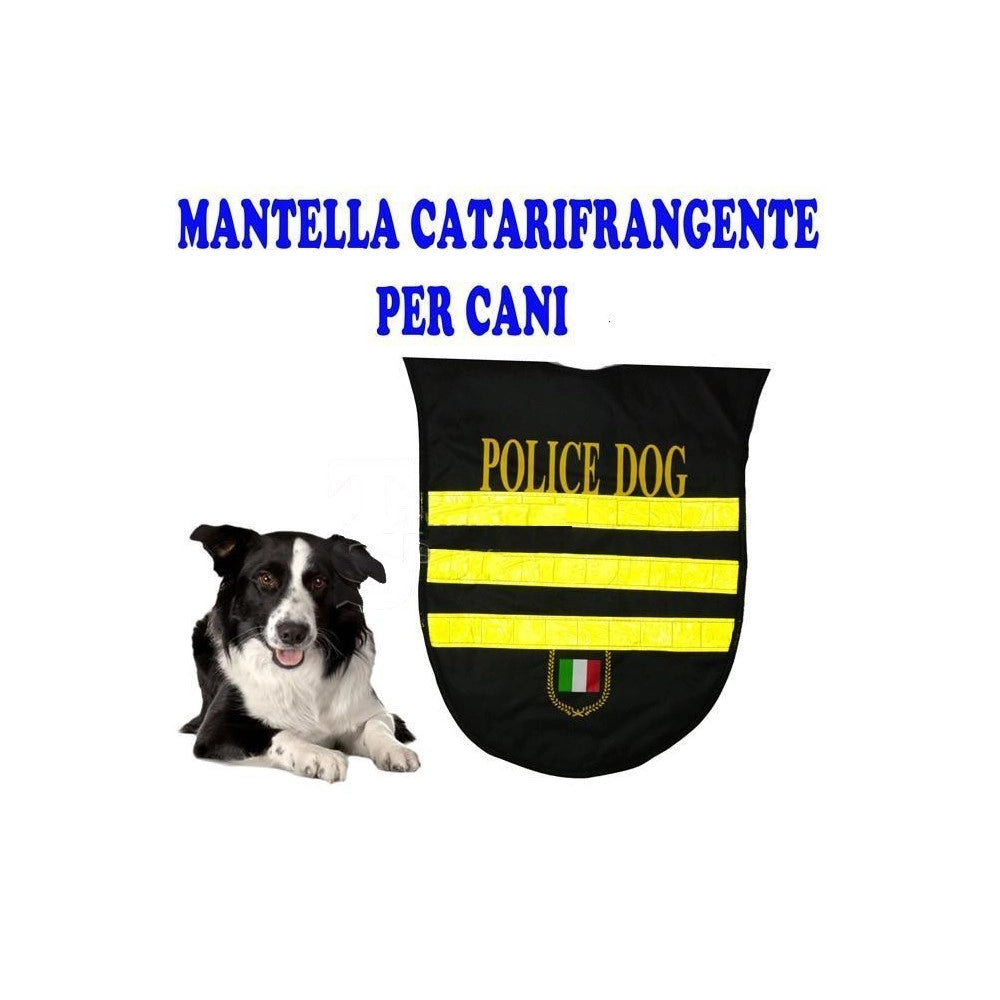 Trade Shop - Cappotto Vestito Impermeabile Catarifrangente Cane Police Dog Taglia M -