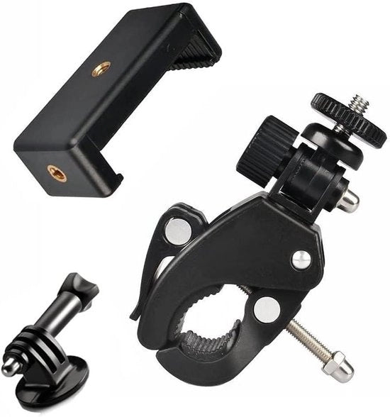 Accessorio di fissaggio per biciclette e motociclette con clip per smartphone.