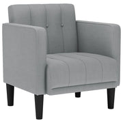 Divano Poltrona | Sedia con Braccioli Grigio Chiaro 53 cm in Tessuto