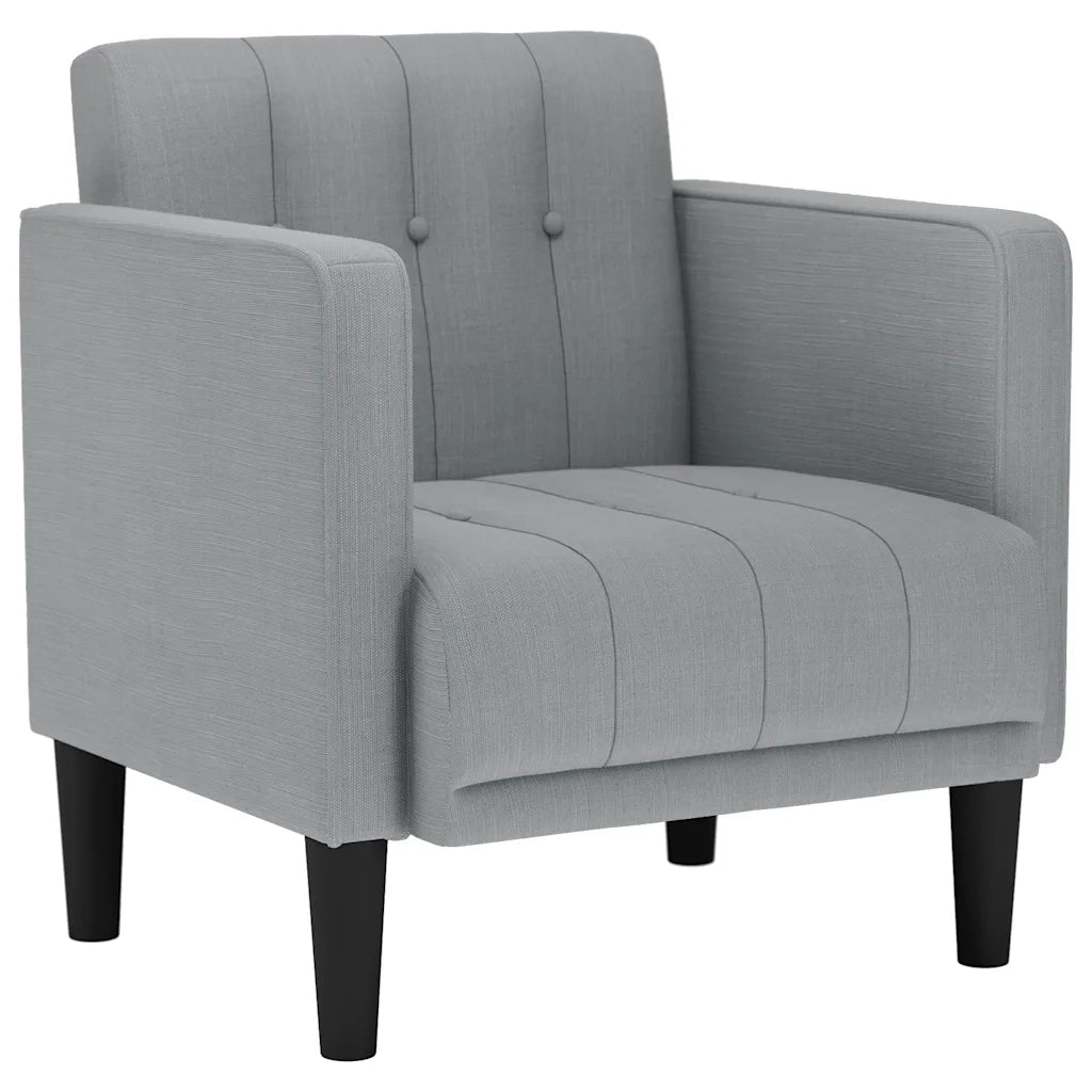 Divano Poltrona | Sedia con Braccioli Grigio Chiaro 53 cm in Tessuto