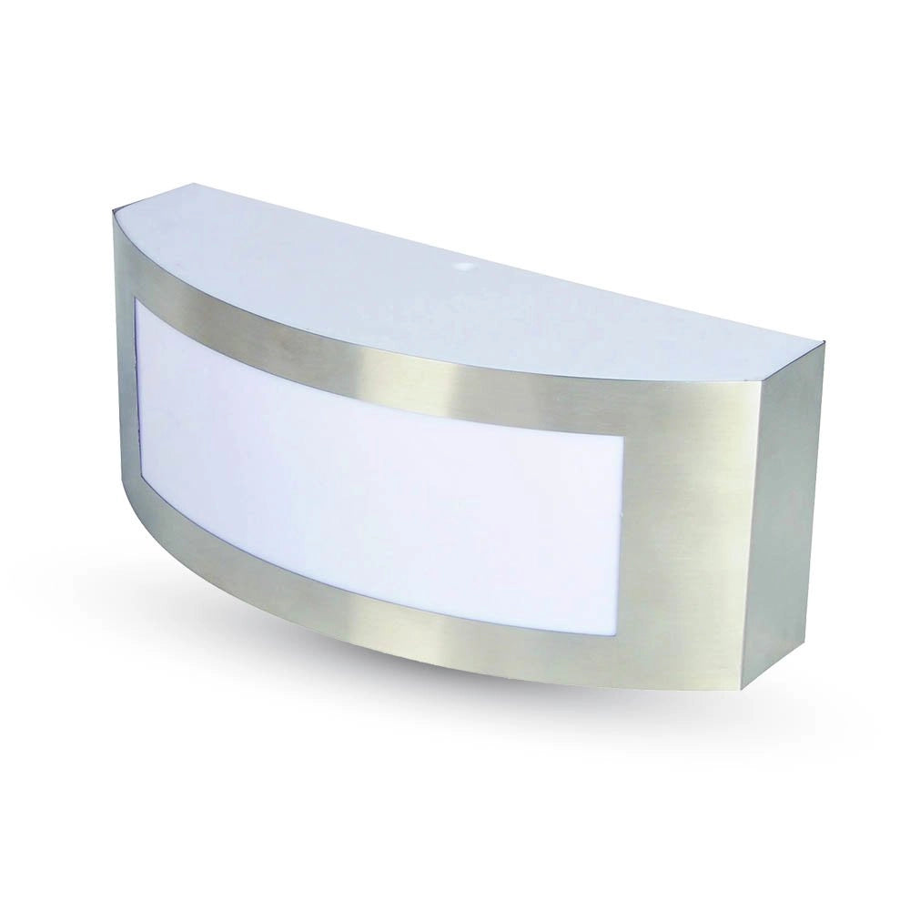 Applique Plafoniera da Muro Acciaio Arrotondata con Portalampada E27 (Max 15W) Colore Grigio IP44
