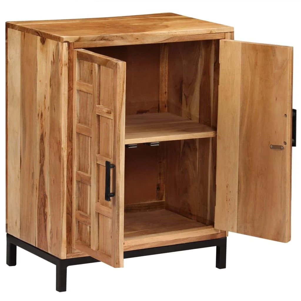 Buffet credenza mobiletto consolle mobile contenitore legno massello di acacia 76 cm marrone 4402190