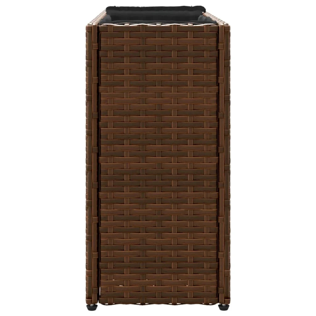 Fioriera rialzata per piante fiori giardino terrazze con 2 vasi set da 2 90 x 20 x 40 cm resina intrecciata marrone 02_0038856