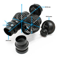 JVP-202AB Pompa di movimento doppia per acquari 12000l/h 24W con supporto a magnete