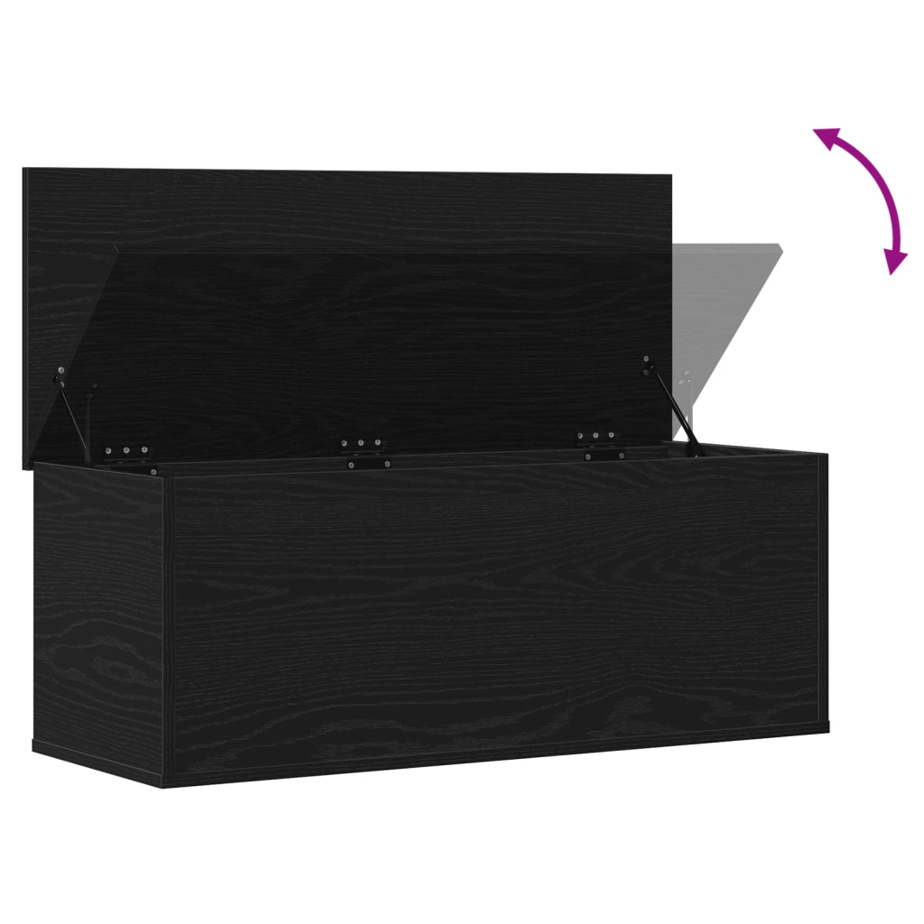 Scatola di Stoccaggio in Rovere Nero 90x35x35 cm in Legno Ingegnerizzato di
