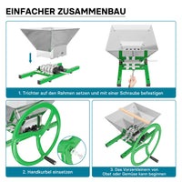 Mulino macina frutta manuale con tramoggia da 7 litri e manovella Trituratore