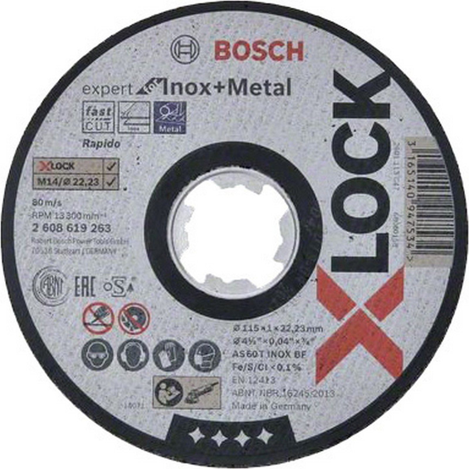 bosch-b disco per inox x-lockmm.115x1,0 cod:ferx.99341