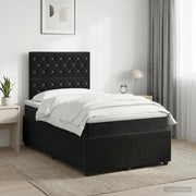 Letto box spring con materasso Nero 120 x 190 cm Velluto 3454561
