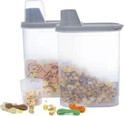 Contenitore di Cibo per Cani e Gatti a Pressione con Misurino - 2 Pack