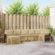 Set di divani da esterno 7 pcs Bianco e Beige