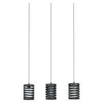 Lampadario A Sospensione Contemporaneo Cremella Acciaio Nero 3 Luci E27