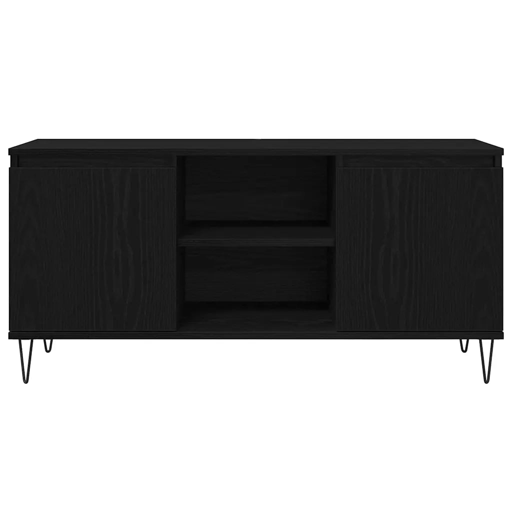 Mobile TV Rovere Nero 104 x 35 x 50 cm Legno multistrato 881934