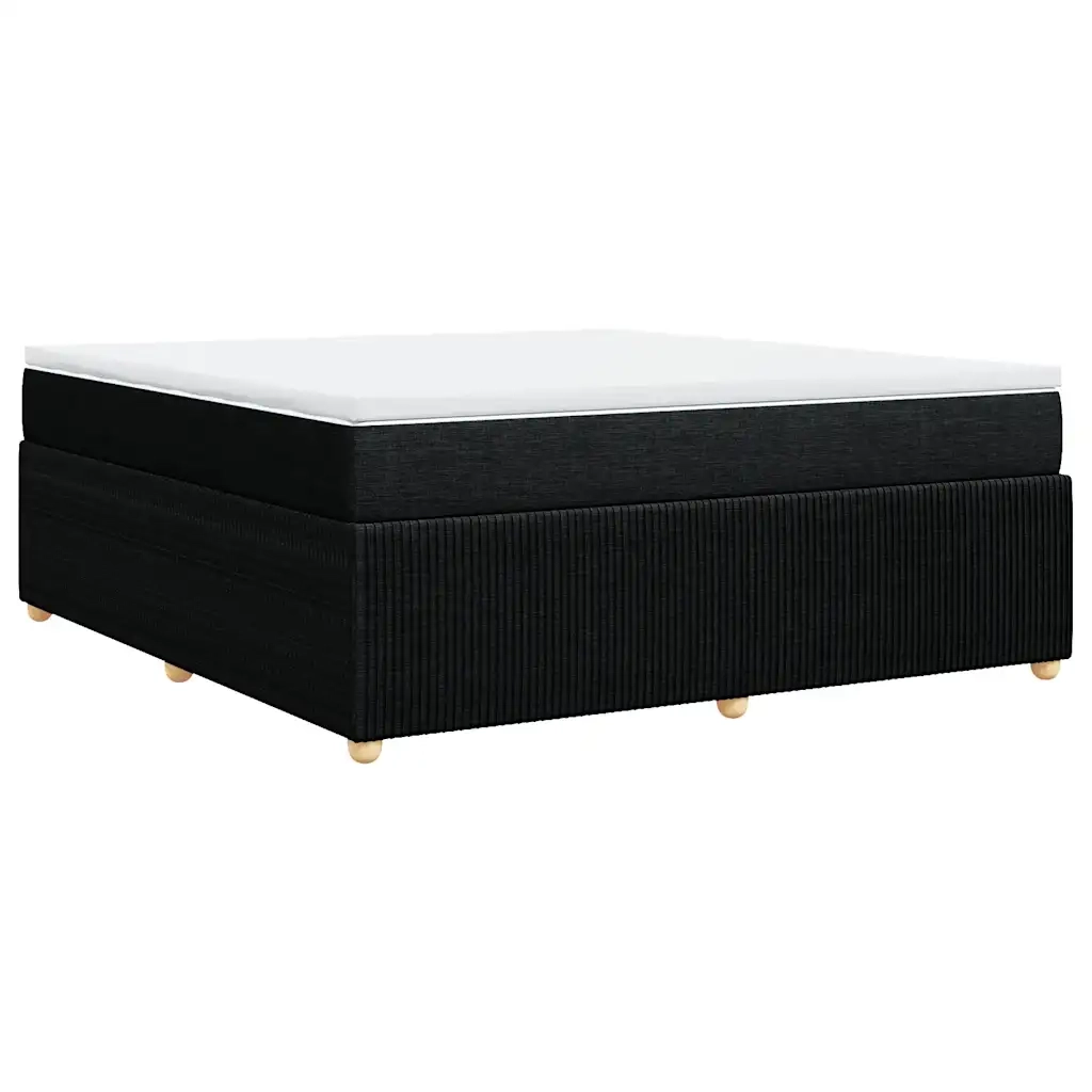 Giroletto a Molle con Materasso Nero 180x200 cm in Tessuto