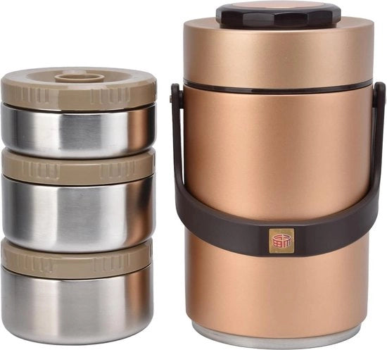 Termos per cibo caldo 24 ore in acciaio inox 304 2,3L con contenitore isolato per viaggi di lavoro (oro)