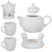 Teiera KADAX con riscaldatore, 1 litro, in ceramica, confezione regalo con 2 tazze.
