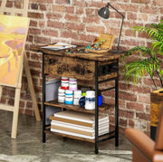 Comodino con prese elettriche, USB e vani contenitore, 60 x 29,8 x 58,5 cm