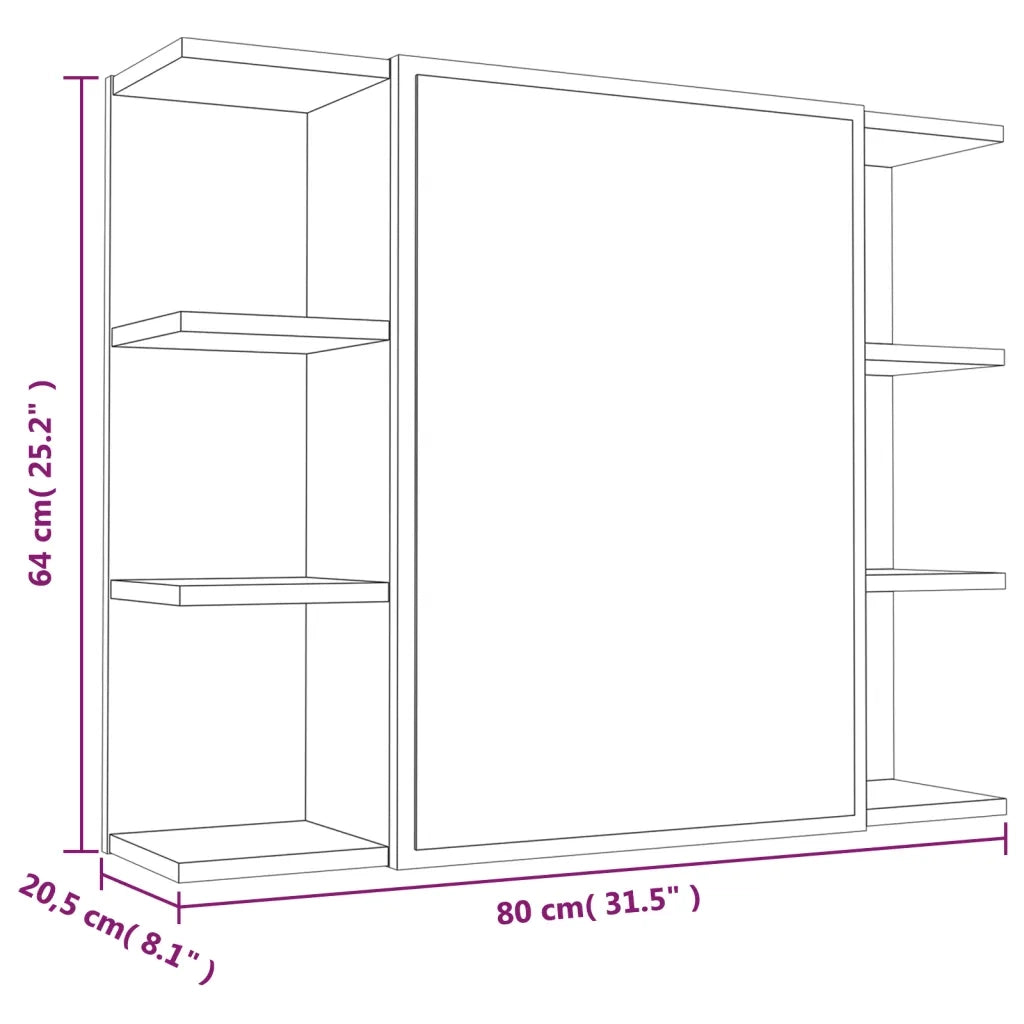 Set Mobili da Bagno 3 pz Rovere Fumo in Legno Multistrato