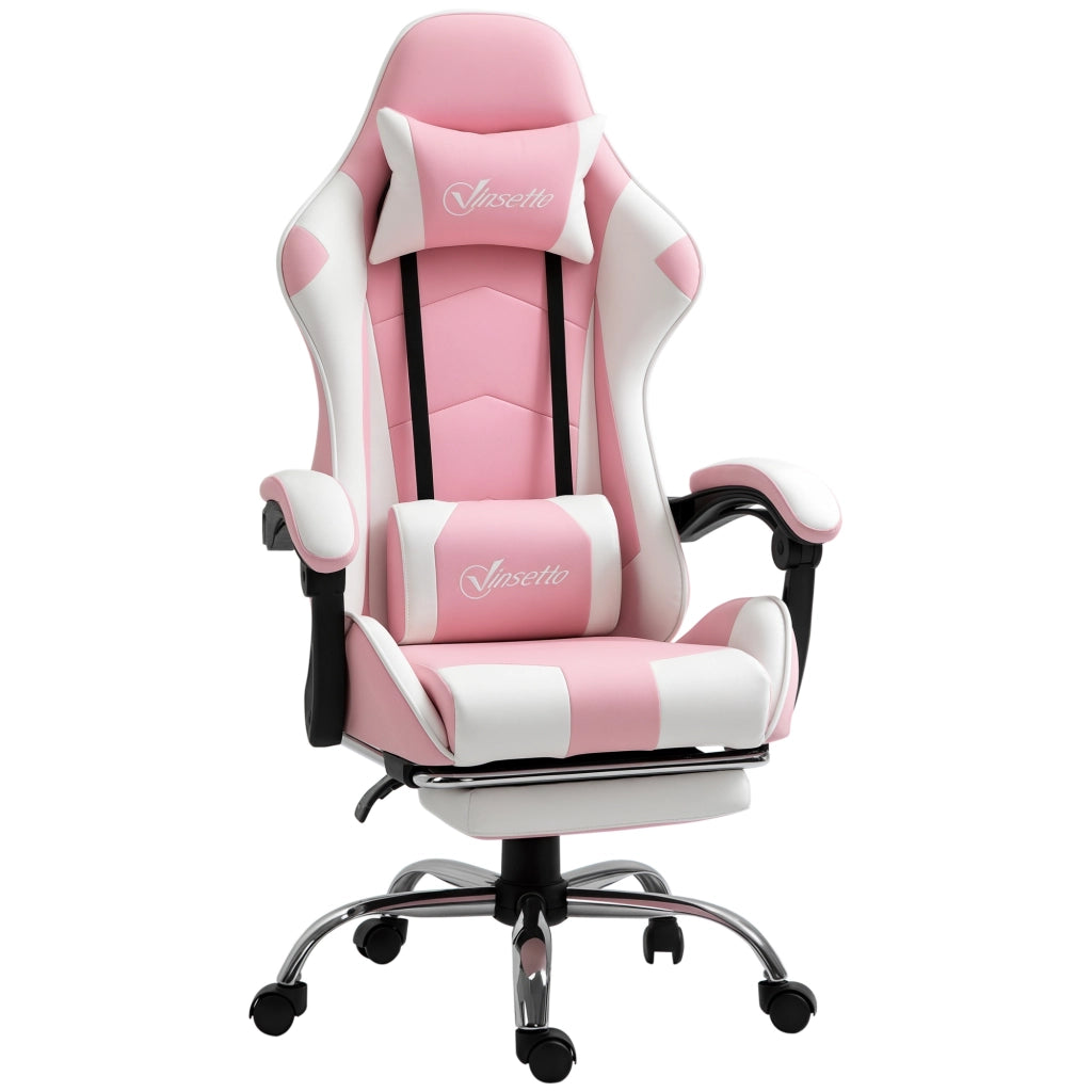 Sedia da Gaming Ergonomica con Schienale Regolabile e Massaggio ¨C zephmum ¨C Rosa