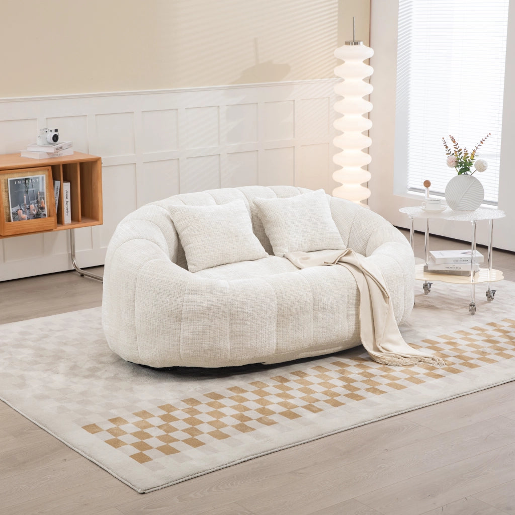 DIVANO SACCO 150x95x63 cm Chenille Beige a 2 posti