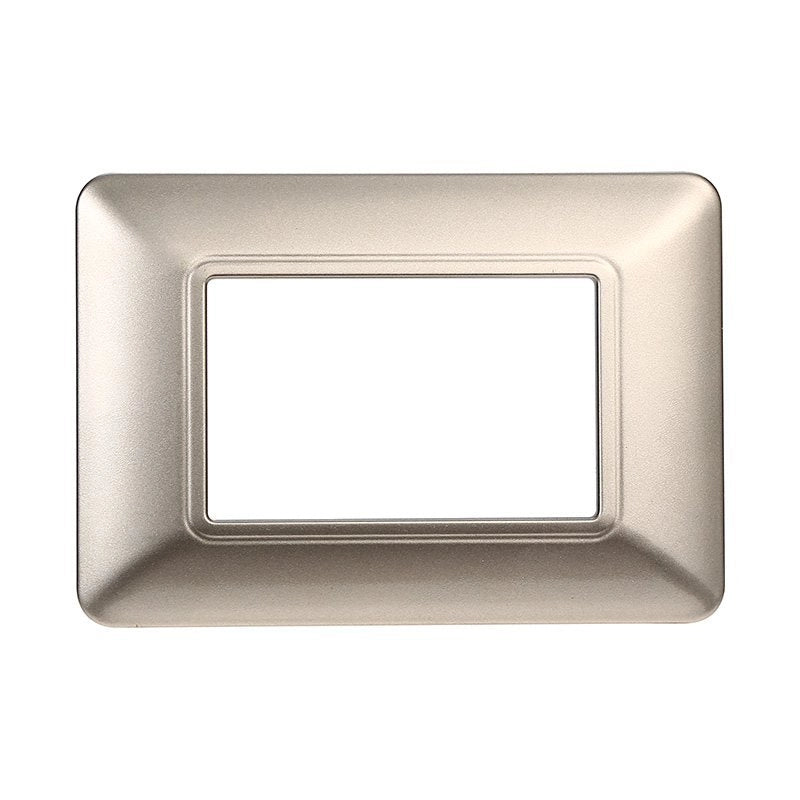Placca Plastica Serie Solar 3P Colore Titanio Compatibile Con Bticino Matix
