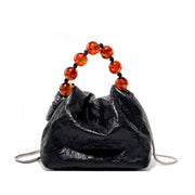 Borsa a tracolla Stachel da donna in vera pelle nera