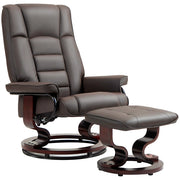 Poltrona relax girevole reclinabile con poggiapiedi ¨C zephmum ¨C similpelle marrone