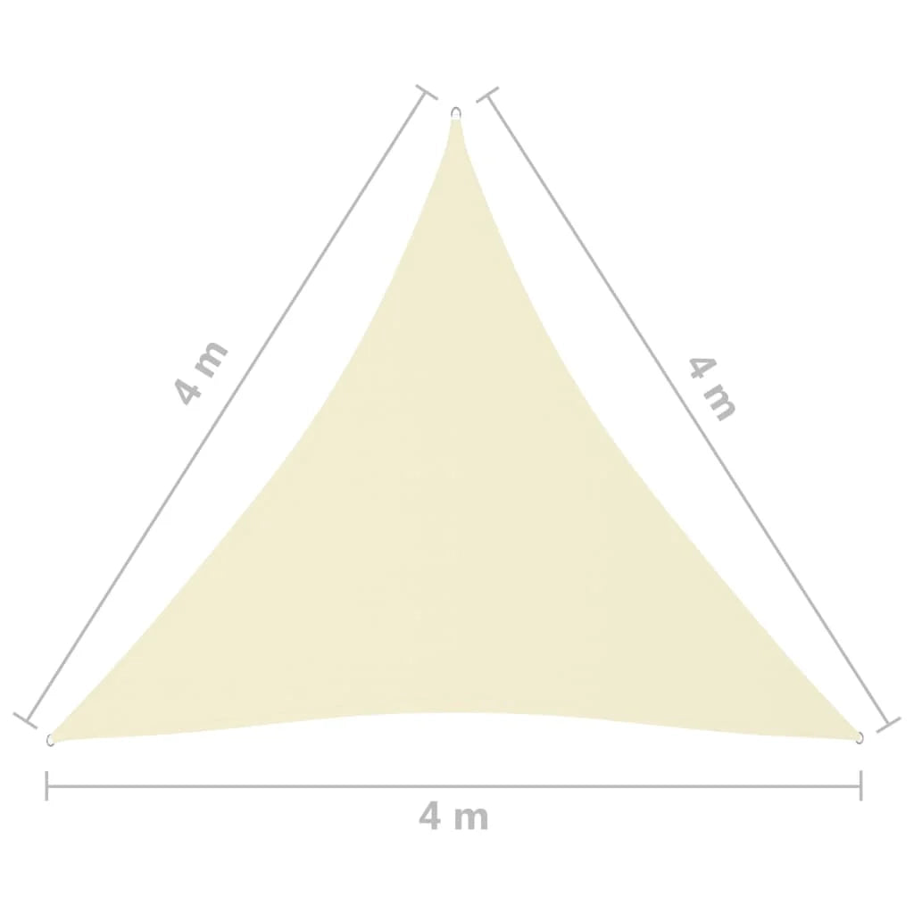 Vela ombreggiante triangolare in tessuto Oxford 4 x 4 x 4 m crema 02_0009866