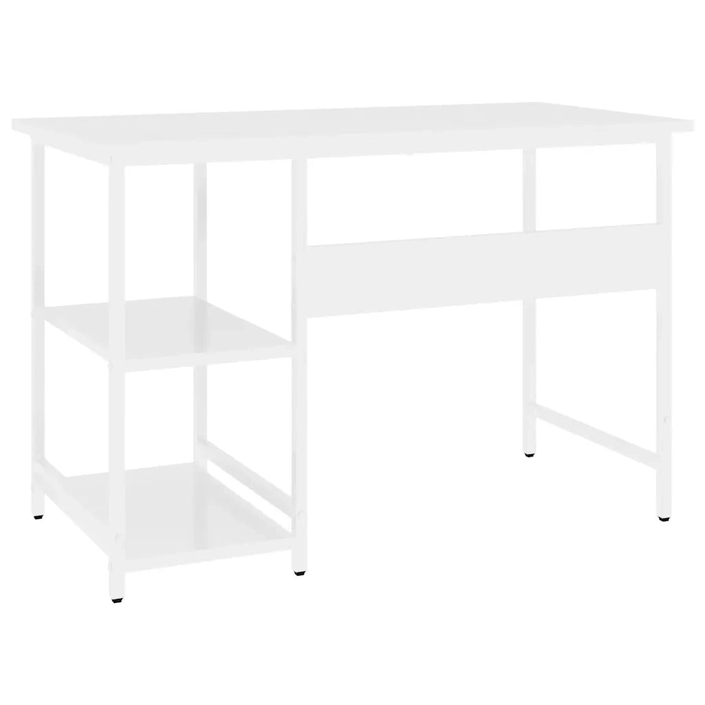 Scrivania per Computer Bianca 105x55x72 cm in MDF e Metallo cod mxl 76640