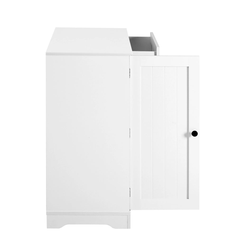 Credenza con 3 ante e 1 cassetto; ripiani regolabili - per soggiorno - in MDF - bianco